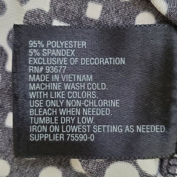 Worthington Black White Polka Dot Top With Faux Leather Trim Size LP - Picture 11 of 12